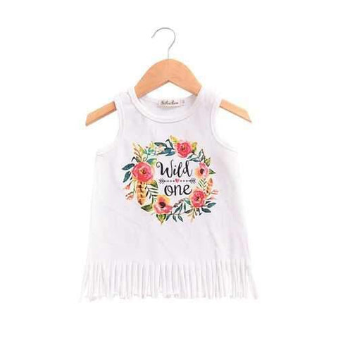 Floral Tassel Toddler Girls Dress