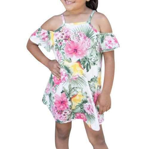 Flower Girls Off Shoulder Dress For 1Y-6Y