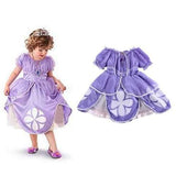 Purple Kids Girls Princess Costume Dress