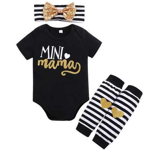 Mini Love Mama Baby Girls Romper Set