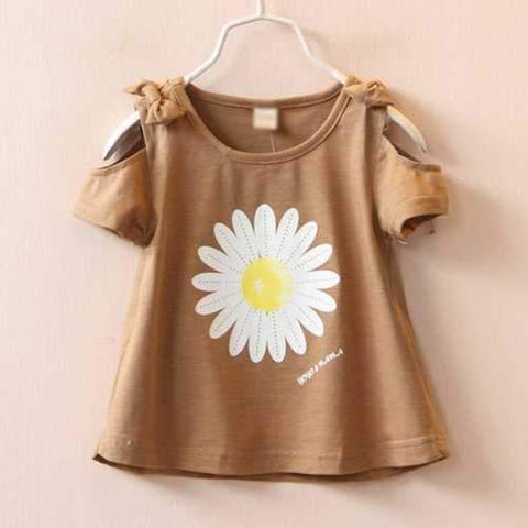 Daisy Printed Toddler Girls Summer Tops