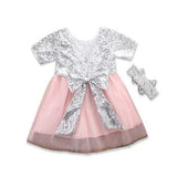 Toddlers Girls Sequined Bow Pageant Dresses