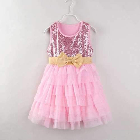 Sequins Girls Princess Dress For 2-9Y