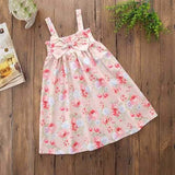 Floral Toddlers Strap Bow Dresses