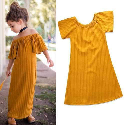 Off Shoulder Toddler Girls Dresses