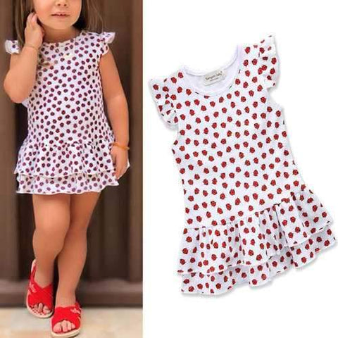 Ladybird Print Toddlers Floral Dresses