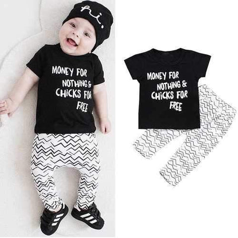 Funny Letters Unisex Baby Clothing Set