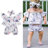 3Pcs Infant Girls Floral Summer Clothing Set