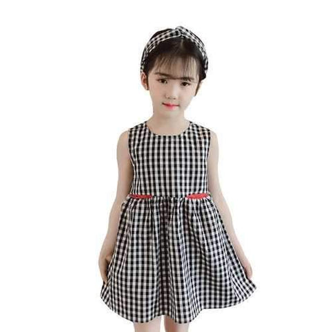 Plaid Elegant A-Line Girls Dress