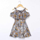 Butterfly Off Shoulder Girls Printed Dress