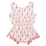 Baby Girls Flamingo Sleeveless Tassel Romper