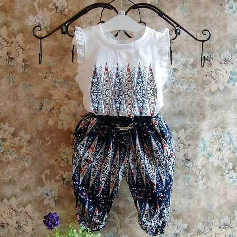 2Pcs Bohemian Girls Kids Clothing Set