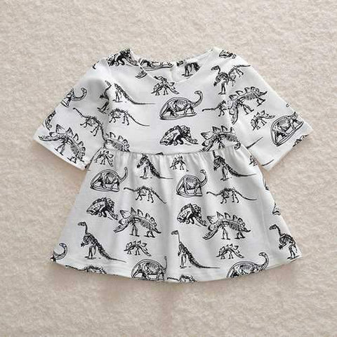 Dinosaur Print Toddlers Girls Dresses