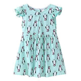 Penguin Printed Girls Summer Dresses