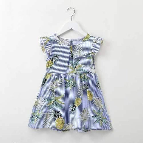 Fruits Print Toddlers Summer Dresses