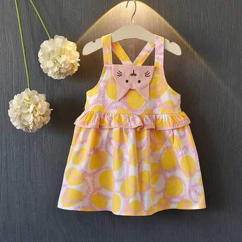 Print Toddlers Girls Patchwork Dresses