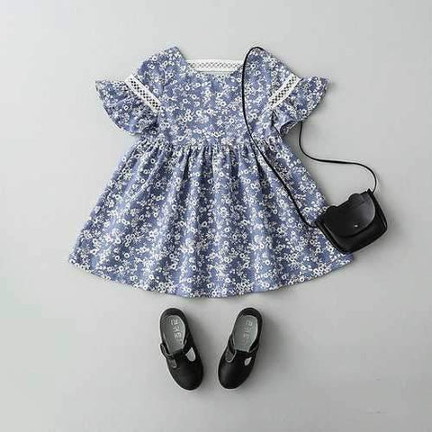 Flower Printed Toddlers Party Dresses