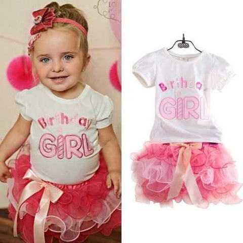 2Pcs Birthday Girl Summer Set