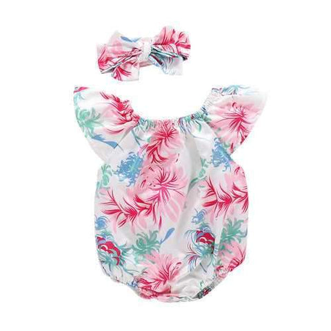 Floral Baby Girls Romper For 0-24M