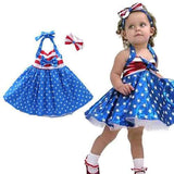 Flag Pattern Girls Dress For 1-5 Years