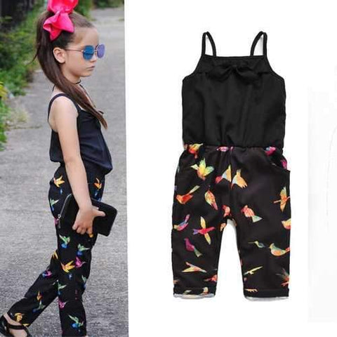 Strap Printed Summer Girls Jumpsuits