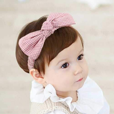 Plaid Bowknot Headband For 0-3 Years