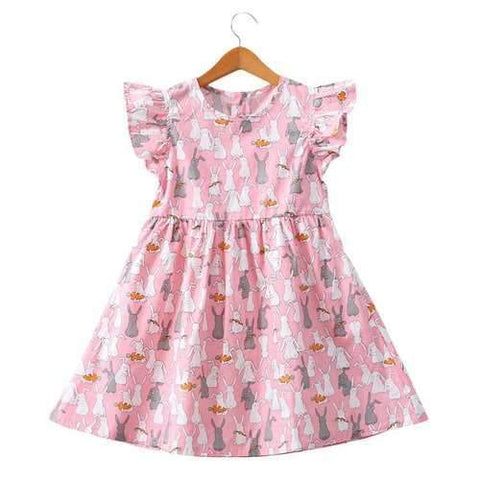 Animal Pattern Girls Dress For 2-11Y