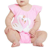 Swan Printed Baby Cotton Rompers