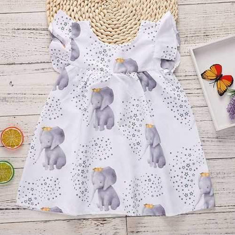 Elephant Girls Casual Dress For 1Y-5Y