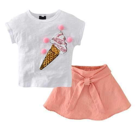 Cute Kids Girls Print Clothing Set