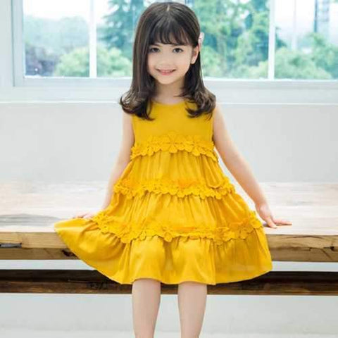 Flower Girls Summer Dress For 3-11 Years