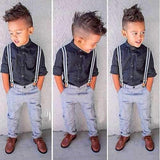 3Pcs Solid Color Boys Clothes Sets