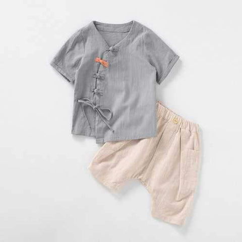 Chinese Style Boys Girls Clothing Set