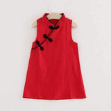 Girls Sleeveless Cheongsam Dresses