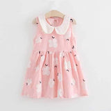 Cute Doll Collar Girls Dresses For 2Y-9Y