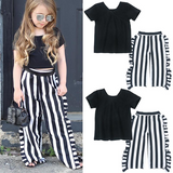 2Pcs Striped Girls Clothing Set