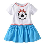 Soccer Baby Girls Romper Dress For 0-24M