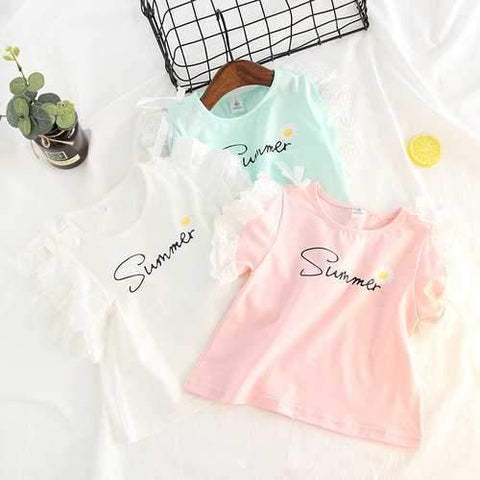 Summer Printed Girls Cotton Tops