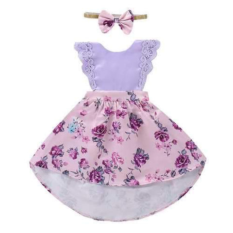 Floral Girls Pageant Lace Dress