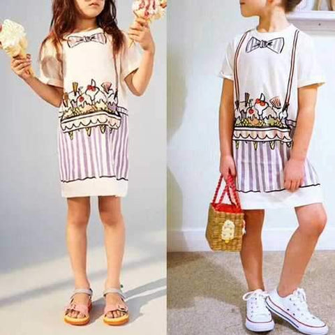 Girls Print Casual Summer Dress