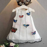 Butterfly Patch Girls Sleeveless Dress