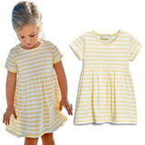 Girls Yellow Striped Summer Dress