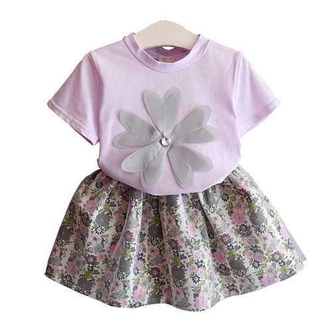 Floral Girl Summer Clothing Set