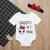 Soccer Baby Girls Romper Set For 0-24M