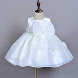 Big Bow Beading Flower Girls Dress For 0-24M