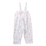 Floral Girls Sleeveless Jumpsuits For 1Y-7Y