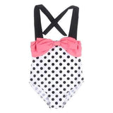 1Pcs Bowknot Girls Dot Swimwear