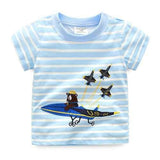 Cartoon Boys Striped T-Shirt For 1Y-9Y