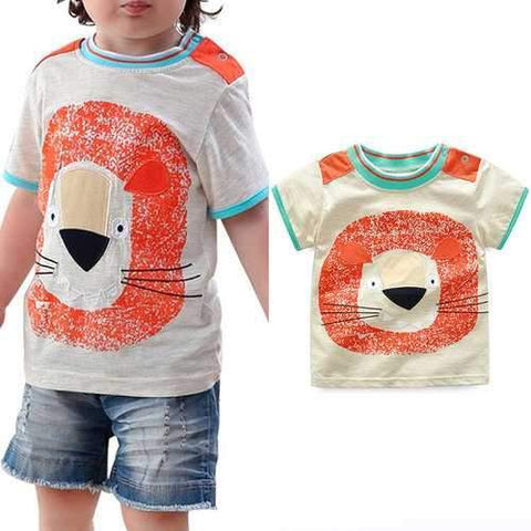 Cartoon Boys Cotton T-Shirt For 1Y-9Y