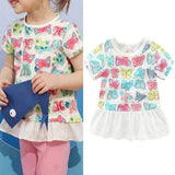 Butterfly Pattern Girl T-shirt For 1Y-9Y